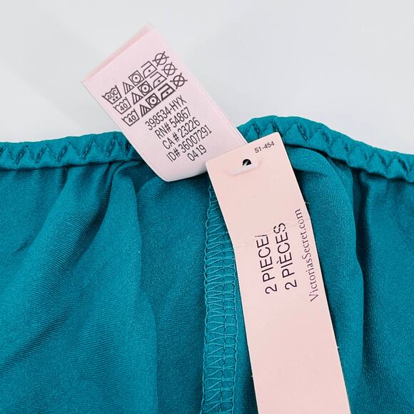 Victoria's Secret Women's Green Satin Sleep Shorts/Boxers with Lace - Size L NWT - Picture 5 of 8